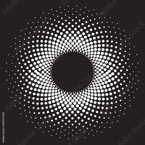 halftone circle abstract vector