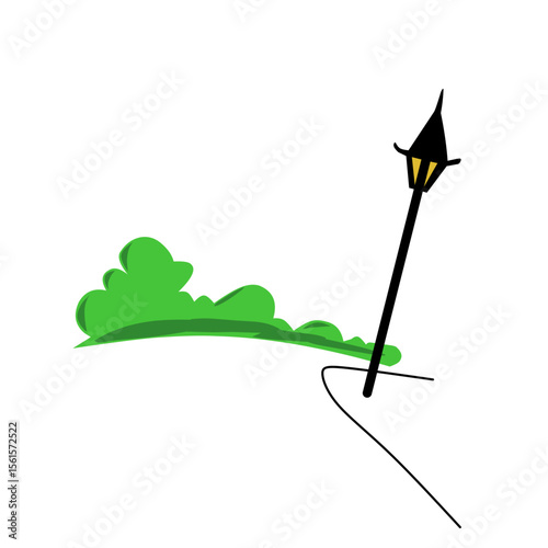 Nature Tree with lamppost 