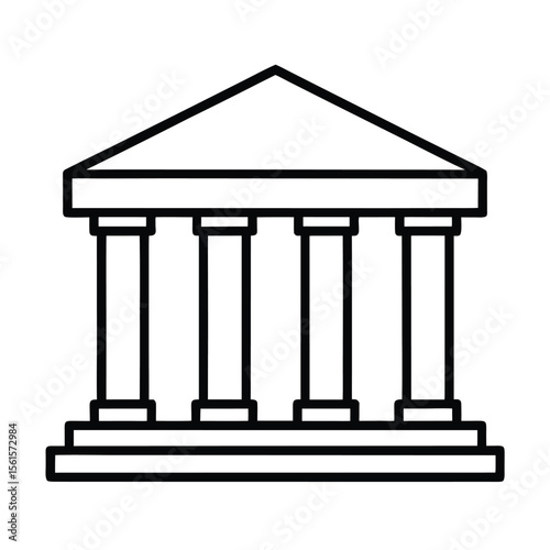 Museum building with greek pillars vector on white background