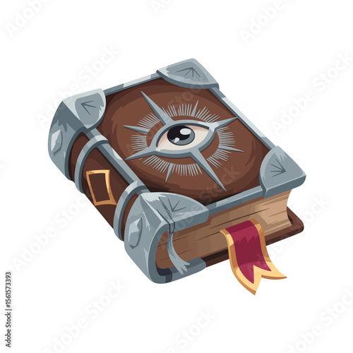 Mystical Magic Book with All-Seeing Eye