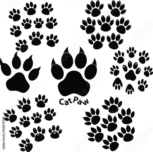 A Playful Collection of Cartoon Animal Paws