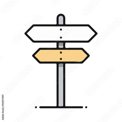 Street Sign Icon – Flat Vector Map & Navigation Illustration