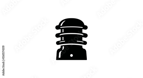 Vector Black High Voltage Electrical Insulator Symbol – Flat Silhouette Icon for Industrial and Power Design