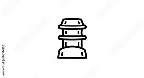 Vector Black High Voltage Electrical Insulator Symbol – Flat Silhouette Icon for Industrial and Power Design