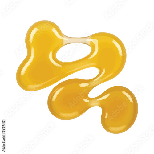 Honey Drizzle Patterned Over White Background