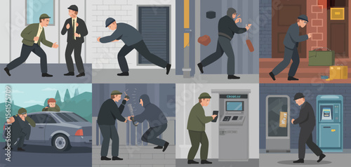 Various Types of Street Crimes Illustrated