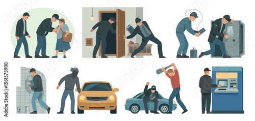 Various Types and Situations of Crimes and Robberies