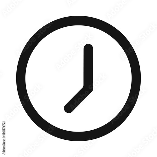 Flat Clock Icon – Time Management Vector Symbol for Schedule and Productivity Concepts