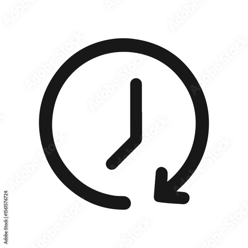 Flat Clock Icon – Time Management Vector Symbol for Schedule and Productivity Concepts