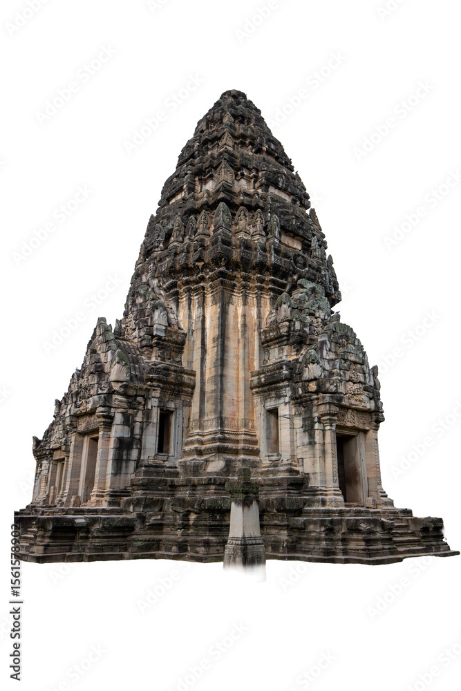 Naklejka premium Prasat Phanom Rung temple isolated on white background