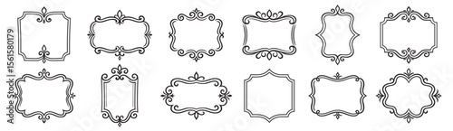 Vintage frames set isolated on white background. Decorative vector frame collection for design, labels, invitations, and packaging.