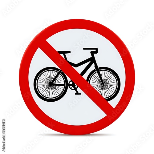 No bicycle sign isolated on white background