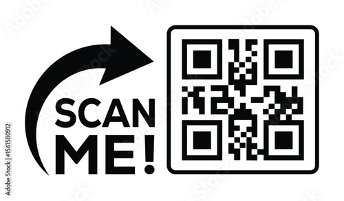 Scan QR code icon. Digital scanning qr code. QR code scan for smartphone. QR code for payment. Scan me text