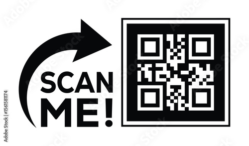 Scan QR code icon. Digital scanning qr code. QR code scan for smartphone. QR code for payment. Scan me text
