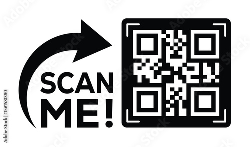 Scan QR code icon. Digital scanning qr code. QR code scan for smartphone. QR code for payment. Scan me text