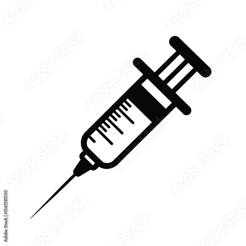 Black Syringe Icon Medical Injection Healthcare
