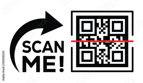 Scan QR code icon. Digital scanning qr code. QR code scan for smartphone. QR code for payment. Scan me text