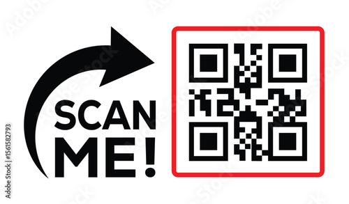 Scan QR code icon. Digital scanning qr code. QR code scan for smartphone. QR code for payment. Scan me text