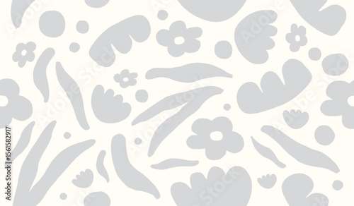 Abstract background with leaves and flowers. Seamless pattern with nature design elements