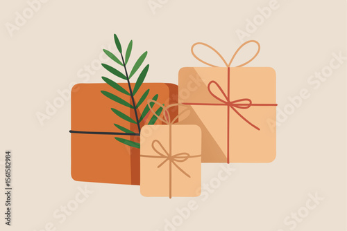 Gifts with Twine and Pine Sprigs