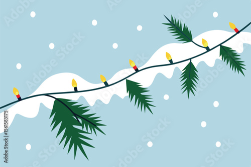 Fairy Lights on Snow Covered Trees