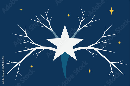 Branches Framing Glowing Star
