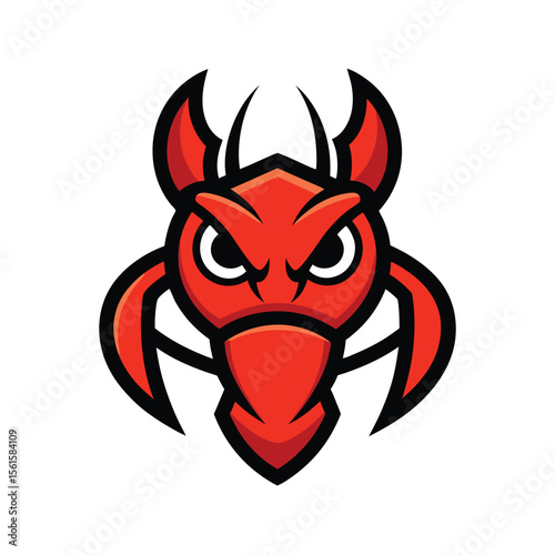 Red Devil Lobster Mascot Logo vector