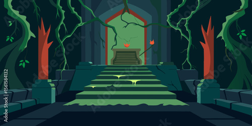Enchanted Forest Throne Room A Mystical Digital Illustration
