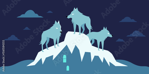 Arctic Wolves A Night on the Icy Peak