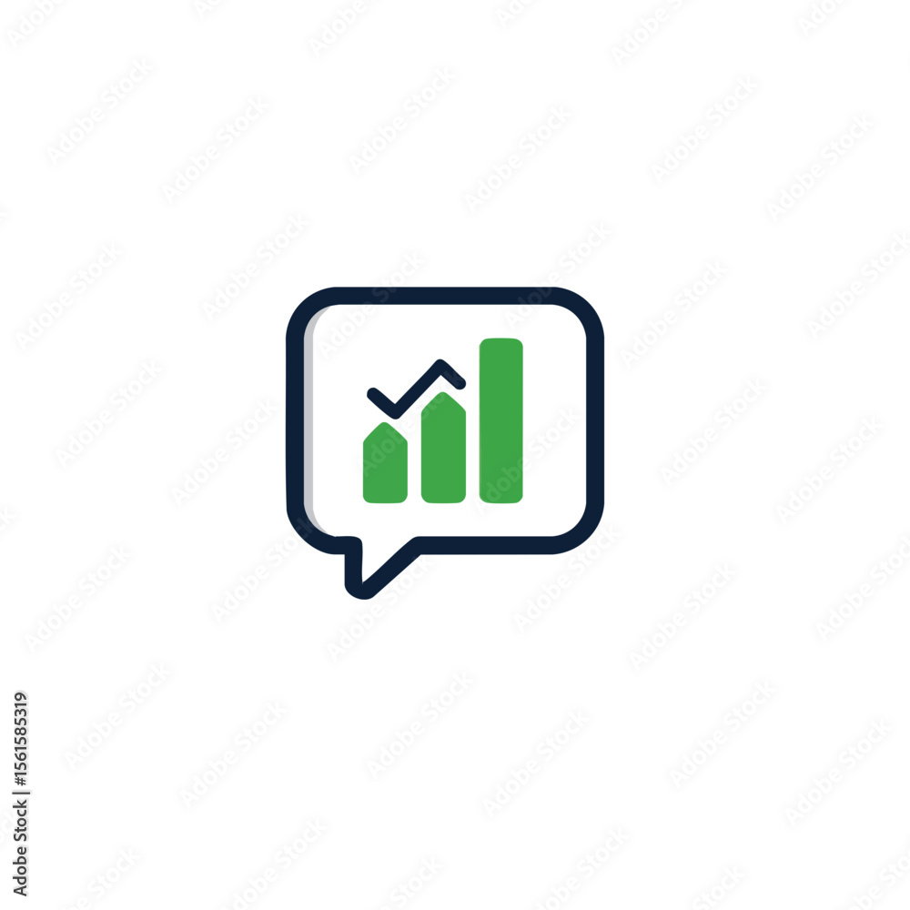 Revenue Growth Chat Bubble Icon - Banking Data Visualization Vector Revenue Growth Chat Bubble Icon - Banking Data Visualization Vector