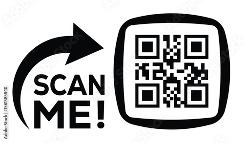 Scan QR code icon. Digital scanning qr code. QR code scan for smartphone. QR code for payment. Scan me text