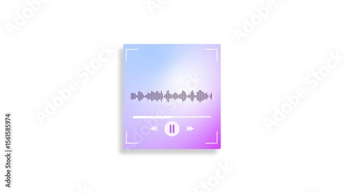 Vibrant sound waves dance to the rhythm  a sleek music player interface brought to life with smooth gradients and audio-reactive motion