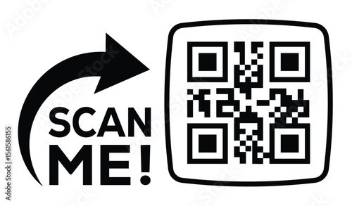 Scan QR code icon. Digital scanning qr code. QR code scan for smartphone. QR code for payment. Scan me text