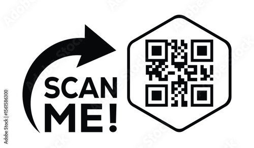 Scan QR code icon. Digital scanning qr code. QR code scan for smartphone. QR code for payment. Scan me text