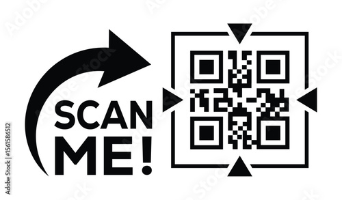 Scan QR code icon. Digital scanning qr code. QR code scan for smartphone. QR code for payment. Scan me text