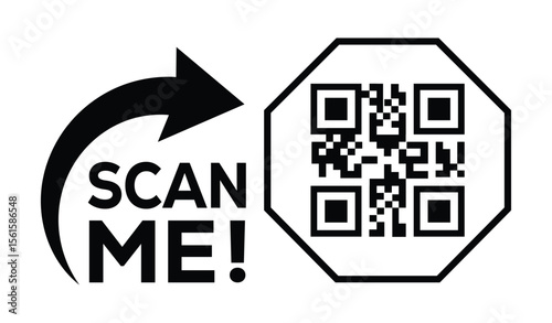 Scan QR code icon. Digital scanning qr code. QR code scan for smartphone. QR code for payment. Scan me text