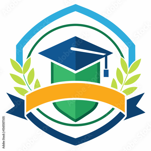 A clean and modern education logo featuring a graduation cap and open book. Perfect for online learning platforms, universities, schools, coaching centers, or e-learning apps. Fully editable vector SV