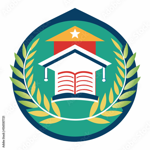 A clean and modern education logo featuring a graduation cap and open book. Perfect for online learning platforms, universities, schools, coaching centers, or e-learning apps. Fully editable vector SV