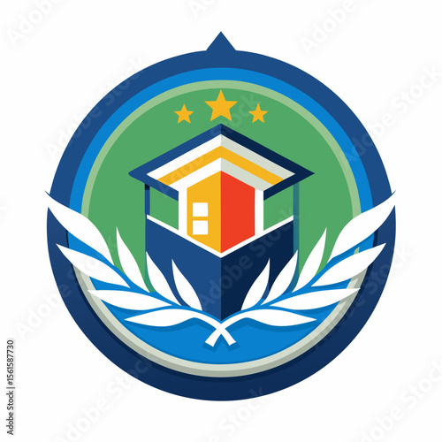 A clean and modern education logo featuring a graduation cap and open book. Perfect for online learning platforms, universities, schools, coaching centers, or e-learning apps. Fully editable vector SV