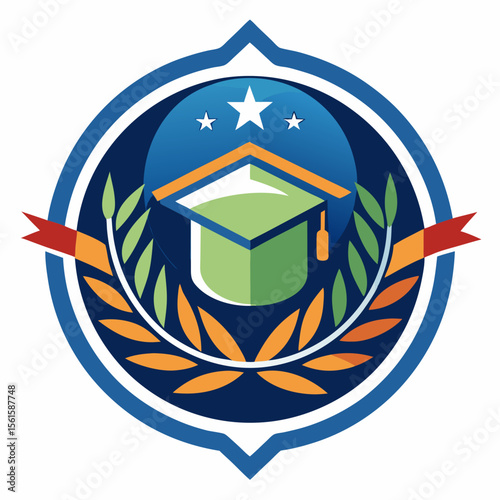 A clean and modern education logo featuring a graduation cap and open book. Perfect for online learning platforms, universities, schools, coaching centers, or e-learning apps. Fully editable vector SV
