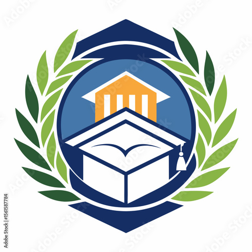 A clean and modern education logo featuring a graduation cap and open book. Perfect for online learning platforms, universities, schools, coaching centers, or e-learning apps. Fully editable vector SV