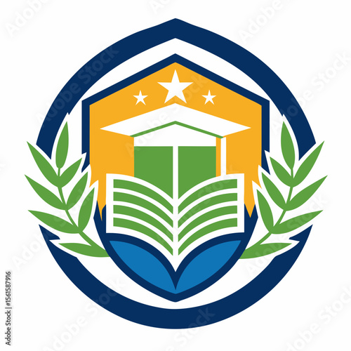 A clean and modern education logo featuring a graduation cap and open book. Perfect for online learning platforms, universities, schools, coaching centers, or e-learning apps. Fully editable vector SV