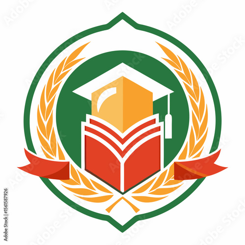 A clean and modern education logo featuring a graduation cap and open book. Perfect for online learning platforms, universities, schools, coaching centers, or e-learning apps. Fully editable vector SV
