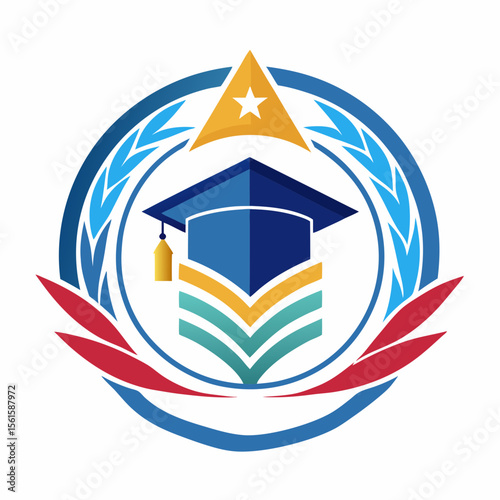 A clean and modern education logo featuring a graduation cap and open book. Perfect for online learning platforms, universities, schools, coaching centers, or e-learning apps. Fully editable vector SV