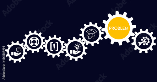problem solving and solution - thin line two-tone icon concept vector illustration