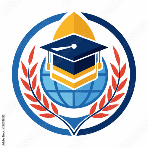 A clean and modern education logo featuring a graduation cap and open book. Perfect for online learning platforms, universities, schools, coaching centers, or e-learning apps. Fully editable vector SV