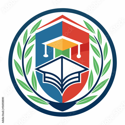 A clean and modern education logo featuring a graduation cap and open book. Perfect for online learning platforms, universities, schools, coaching centers, or e-learning apps. Fully editable vector SV
