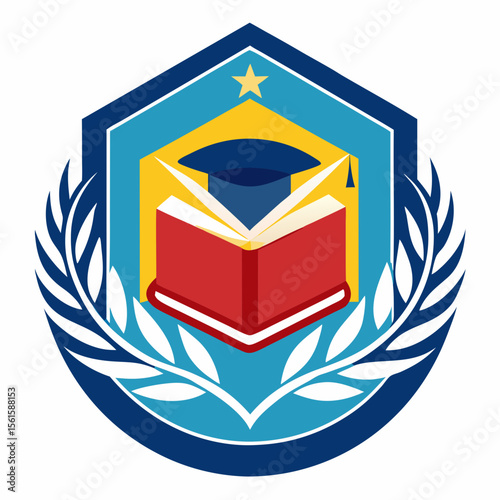 A clean and modern education logo featuring a graduation cap and open book. Perfect for online learning platforms, universities, schools, coaching centers, or e-learning apps. Fully editable vector SV