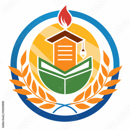A clean and modern education logo featuring a graduation cap and open book. Perfect for online learning platforms, universities, schools, coaching centers, or e-learning apps. Fully editable vector SV