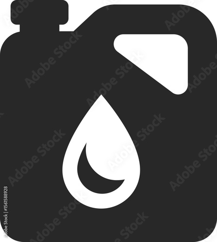 Oil canister solid icon used in fuel storage, automotive, and energy industry clipart designs.